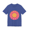 Vibrant Mandala T-Shirt featuring a colorful and symmetrical design, perfect for adding a pop of color to your wardrobe