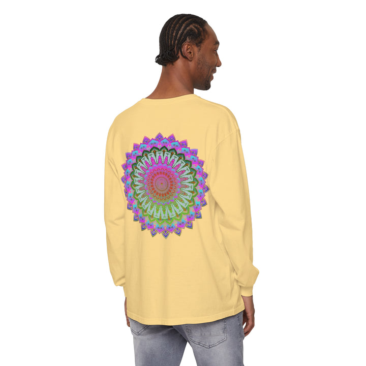 Soft and comfortable unisex long sleeve t-shirt featuring a unique and artistic mandala