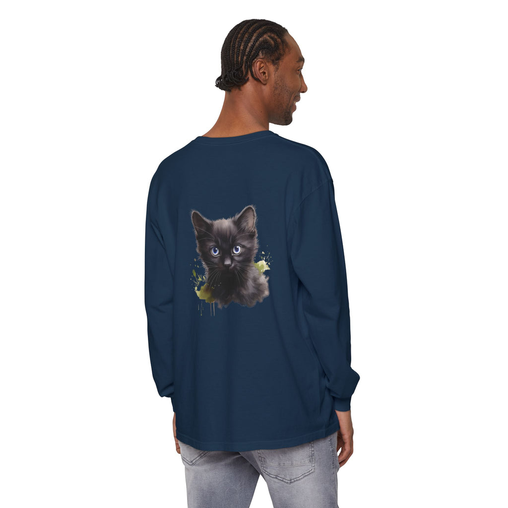 Mystische schwarze Katze – Langarm-T-Shirt