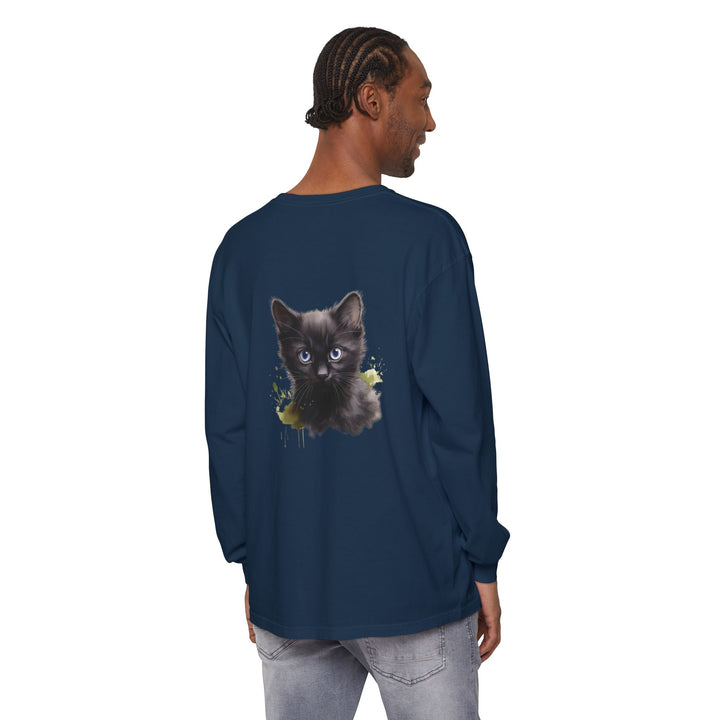 Mystische schwarze Katze – Langarm-T-Shirt