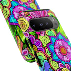 Floral Fantasy iPhone and Google Pixel Case in Bright Green Palette