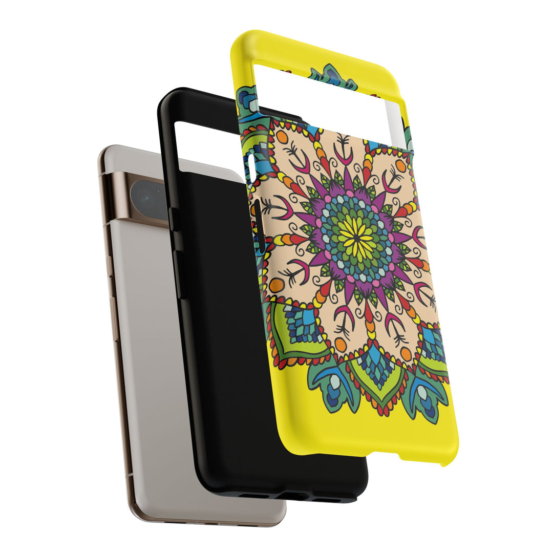 Intricate Floral Yellow Phone Case for Bold Protection and Style
