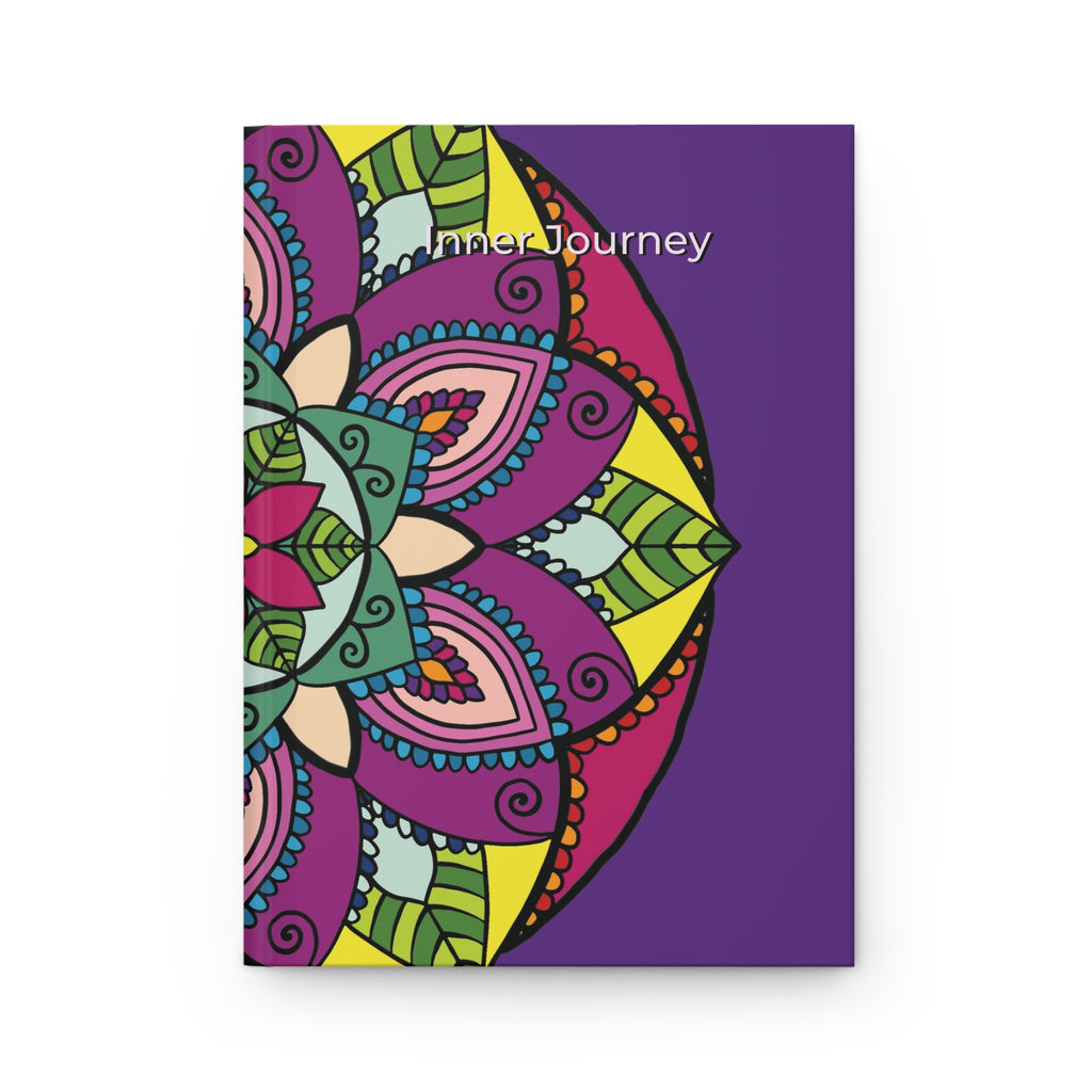 Diario con copertina rigida "Inner Journey Mandala" — Mandala luminoso su viola