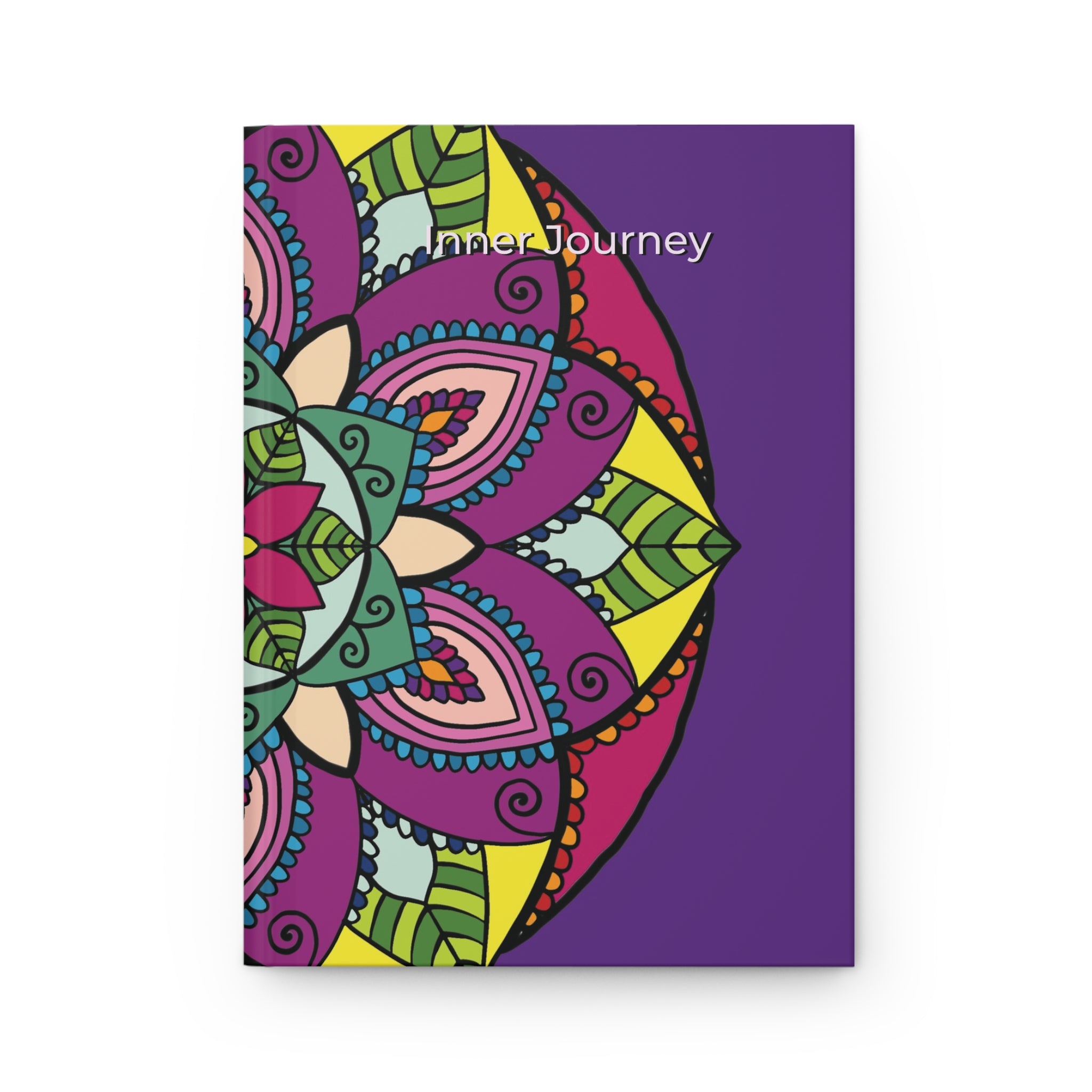 Inner Journey Mandala Hardcover Journal — Bright Mandala on Purple