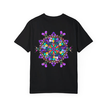 Unisex Mandala T-Shirt made of 100% ring-spun cotton, hand-drawn mandala art, and garment-dyed for extra comfort