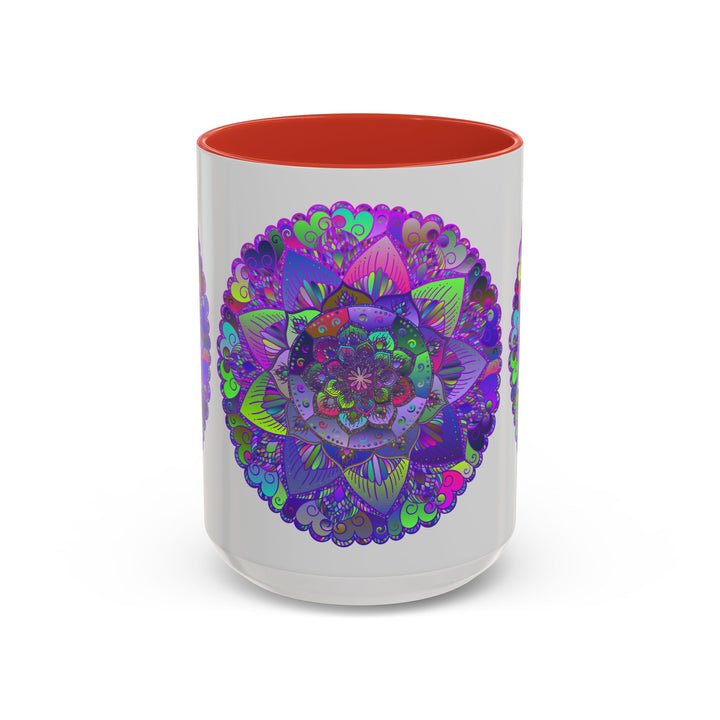 Intricate Mandala Art Mug in Light Grey with Beautiful and Detailed Design