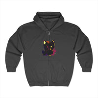  Black cat watercolor hoodie with vibrant and mystical design 