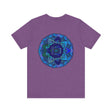 Beautiful blue mandala t-shirt featuring intricate spiritual design for peace and harmony