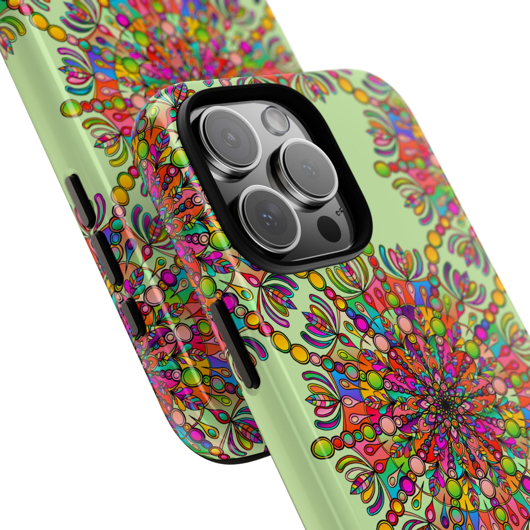 Custodia Vibrant Mandala per iPhone e Google Pixel | Custodie resistenti