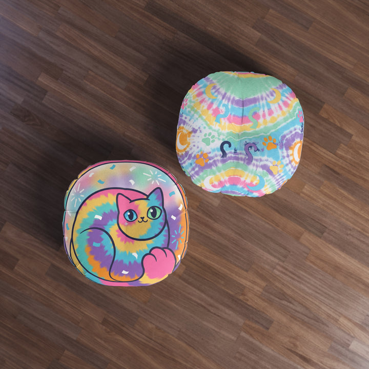 Tie-Dye Cozy Cat Floor Pillow — New Year Whisker Hug