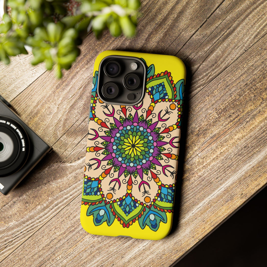 Intricate Floral Yellow Phone Case for Bold Protection and Style