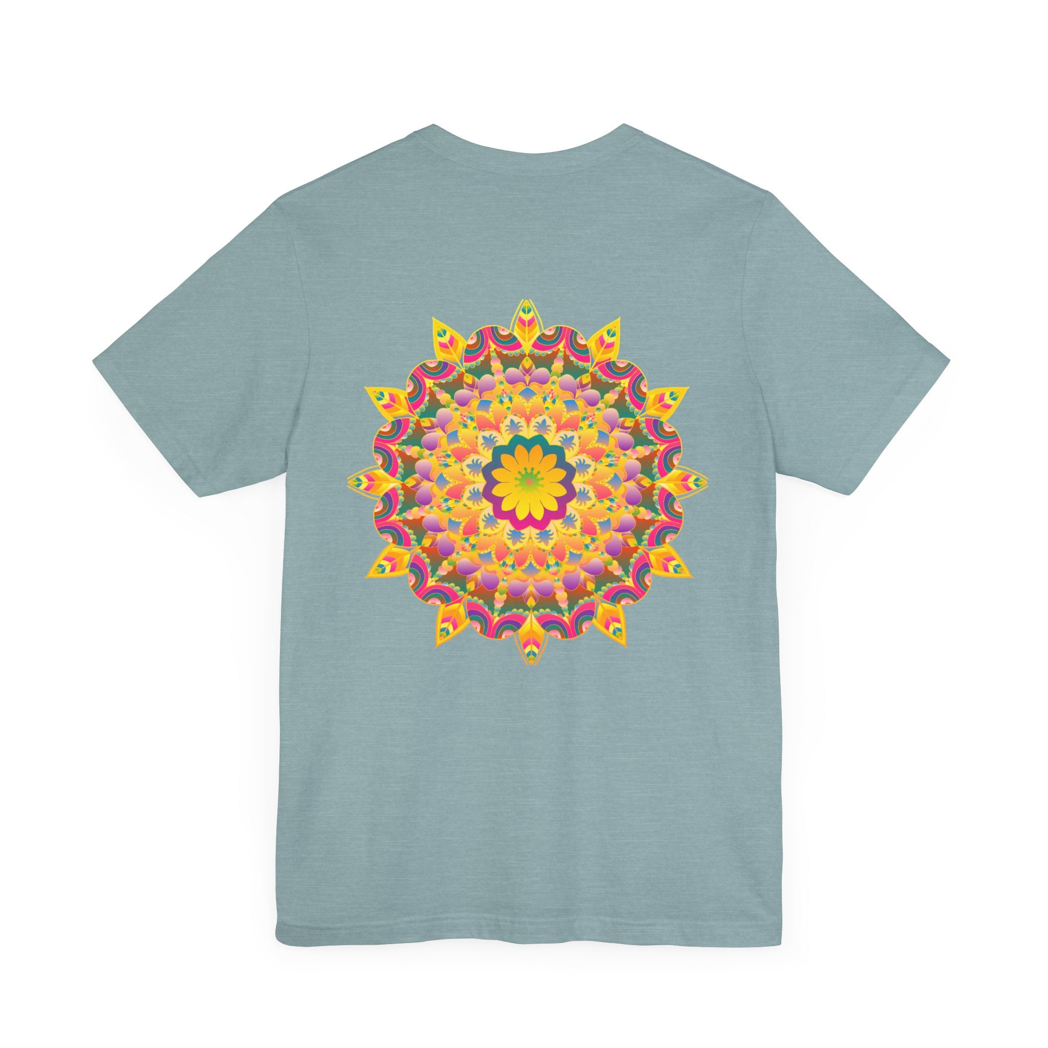 Vibrant Mandala Tee featuring a colorful and intricate design representing peace and harmony, perfect for adding a touch of positivity and style to your wardrobe