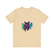 Black Cat Mystery - Colorful Splash T-Shirt with Vibrant and Eye-Catching Design