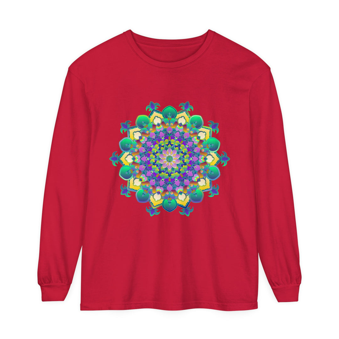 Intricate Mandala Long Sleeve T-Shirt with intricate and detailed mandala design