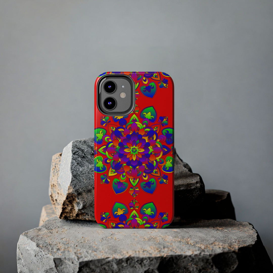 Hand Drawn Mandala Art Red - Phone Case with intricate and vibrant design for stylish phone protection