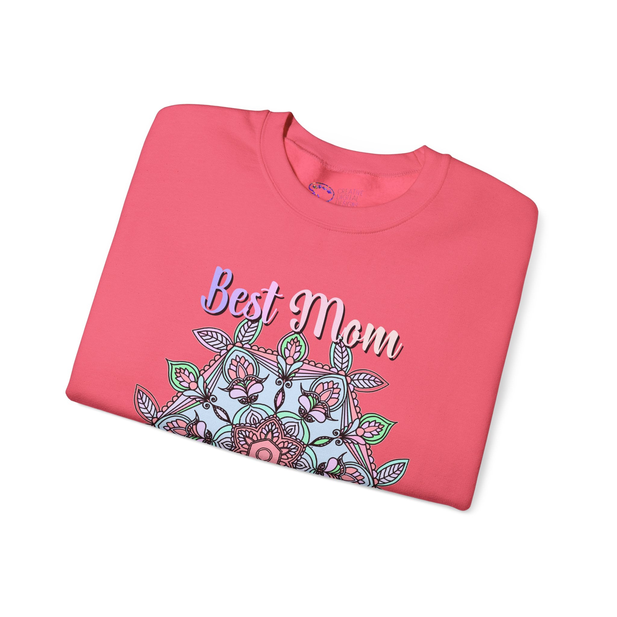 Mandala Art Crewneck Sweatshirt Celebrating Moms in Soft Hues