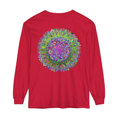 Colorful and intricate mandala design long sleeve unisex t-shirt for all