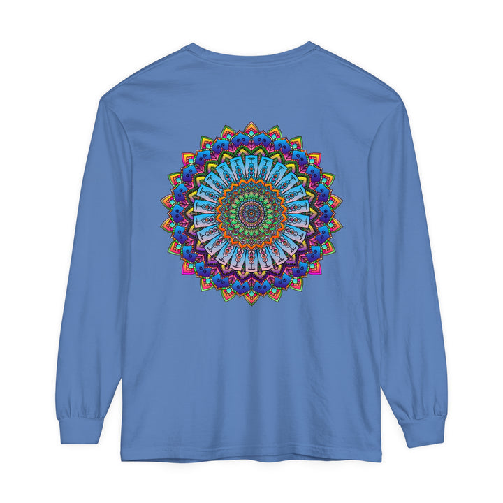 Colorful and intricate mandala design long sleeve t-shirt suitable for everyone