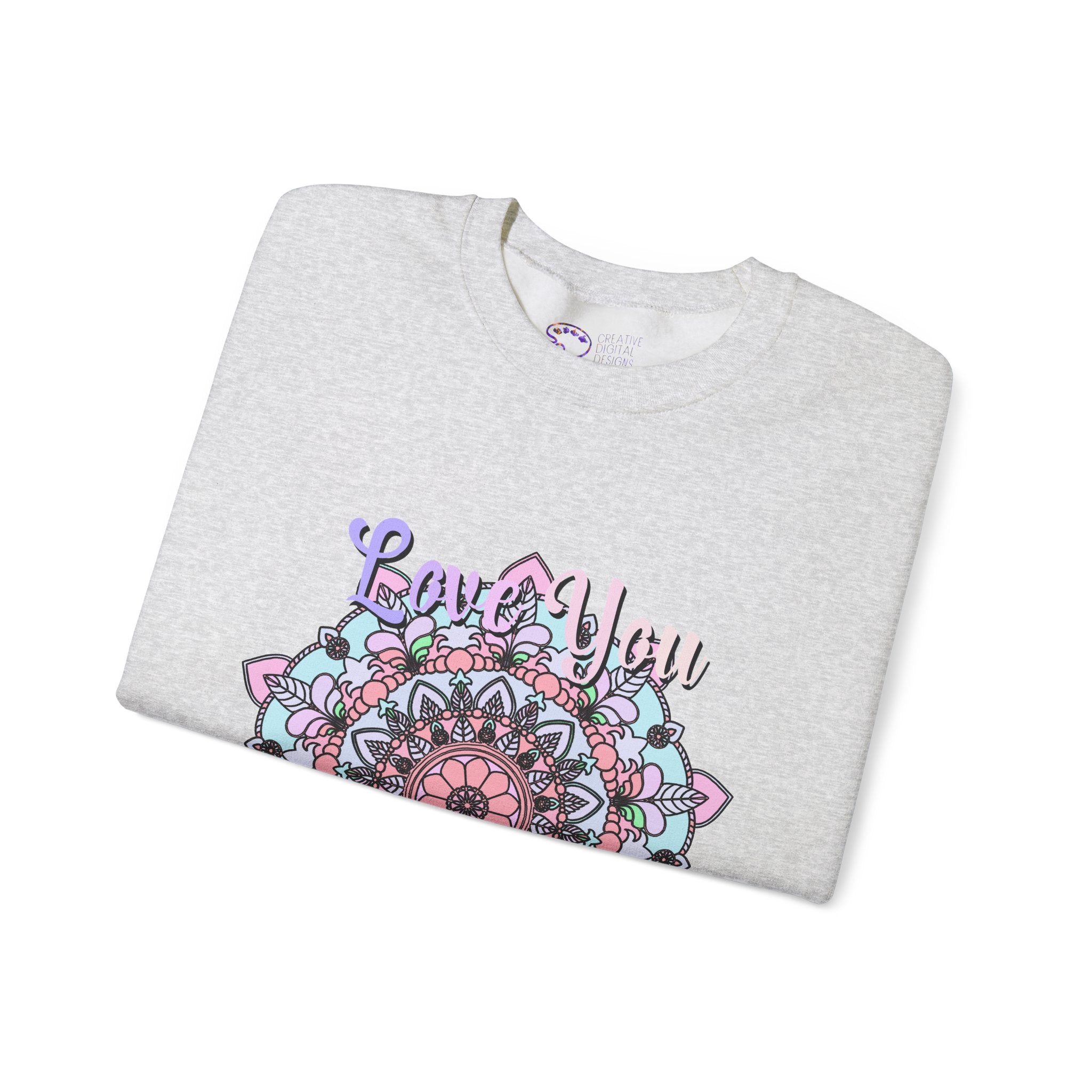 Mandala Sweatshirt for Mom with Heartfelt Design in Soft Hues