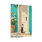 Sunlit Doorway Cat Canvas Wall Art