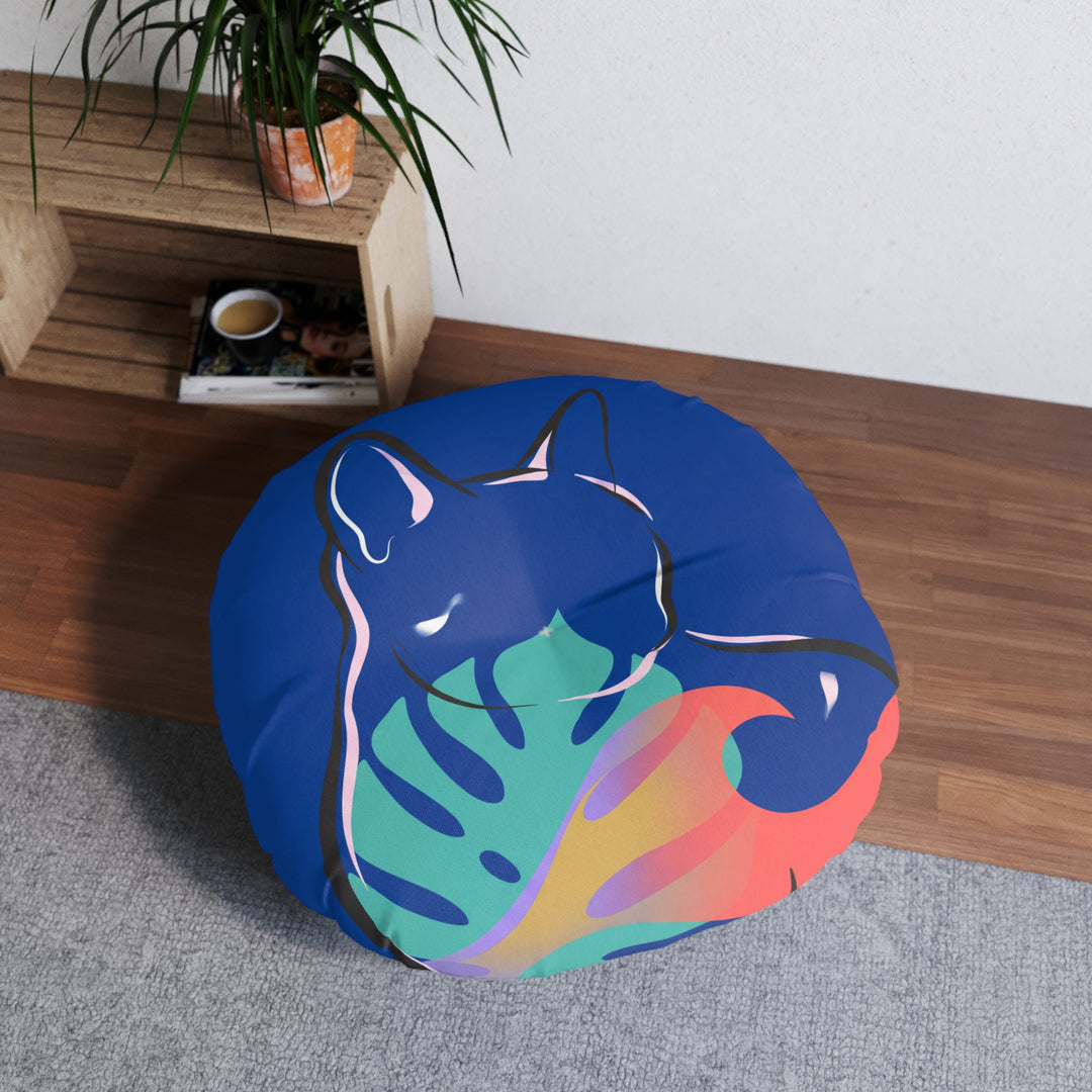 Minimalist Double-Exposure Cat Floor Pillow Cushion