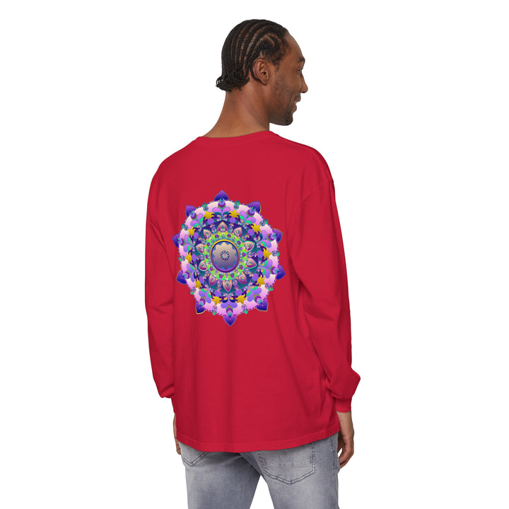 Colorful and intricate mandala design long sleeve t-shirt for all genders