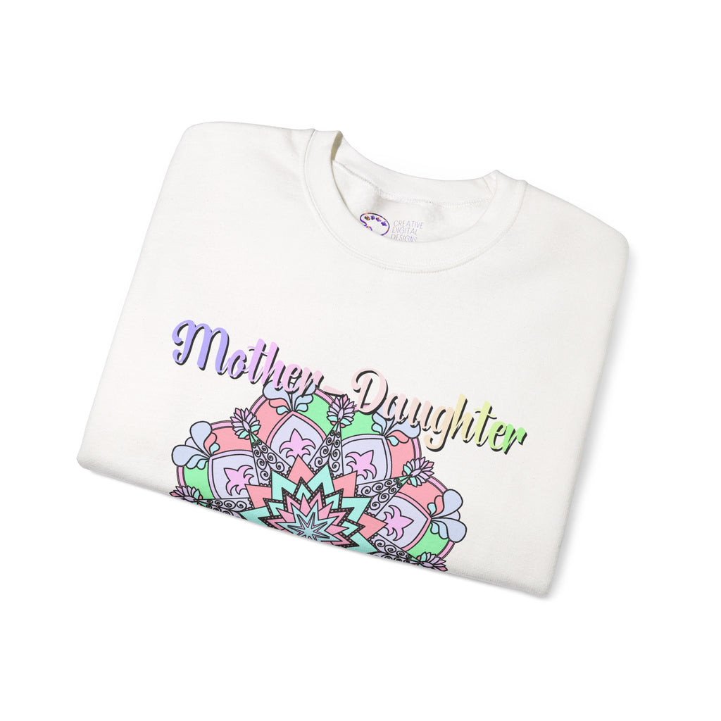 Felpa Girocollo Legame Madre-Figlia — Regalo di Famiglia Mandala Floreale