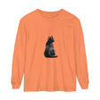Black Cat Mystique Long Sleeve T-Shirt: A black long sleeve shirt featuring a mystical black cat design