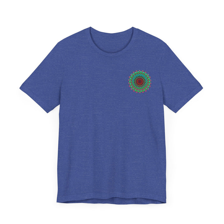 Colorful and intricate mandala tee representing spiritual peace and harmony