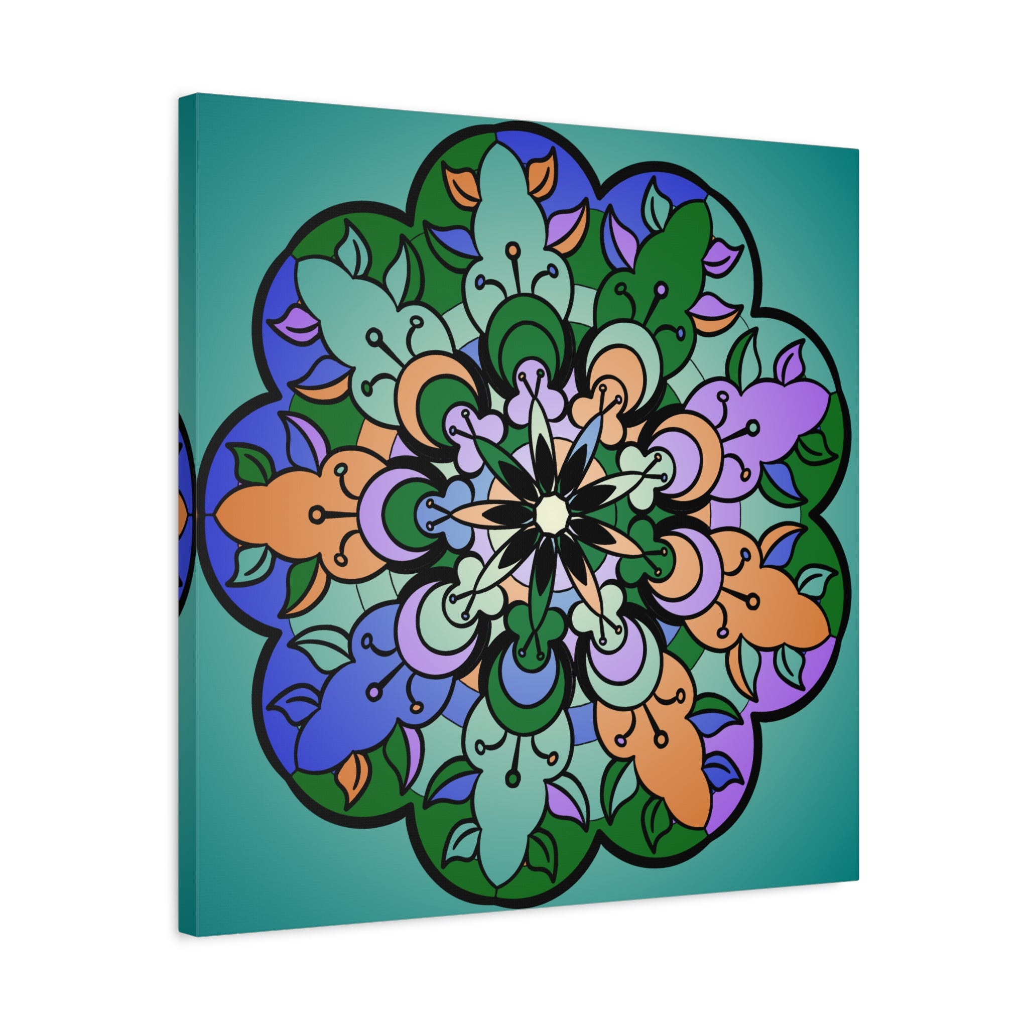 Floral Mandala Matte Canvas Wall Art
