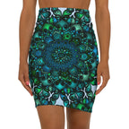 Boho Chic Bleistiftrock mit mittlerer Taille und Mandala-Design 