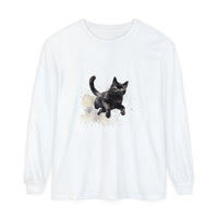 Black Cat Watercolor Splash T-Shirt featuring a vibrant watercolor design