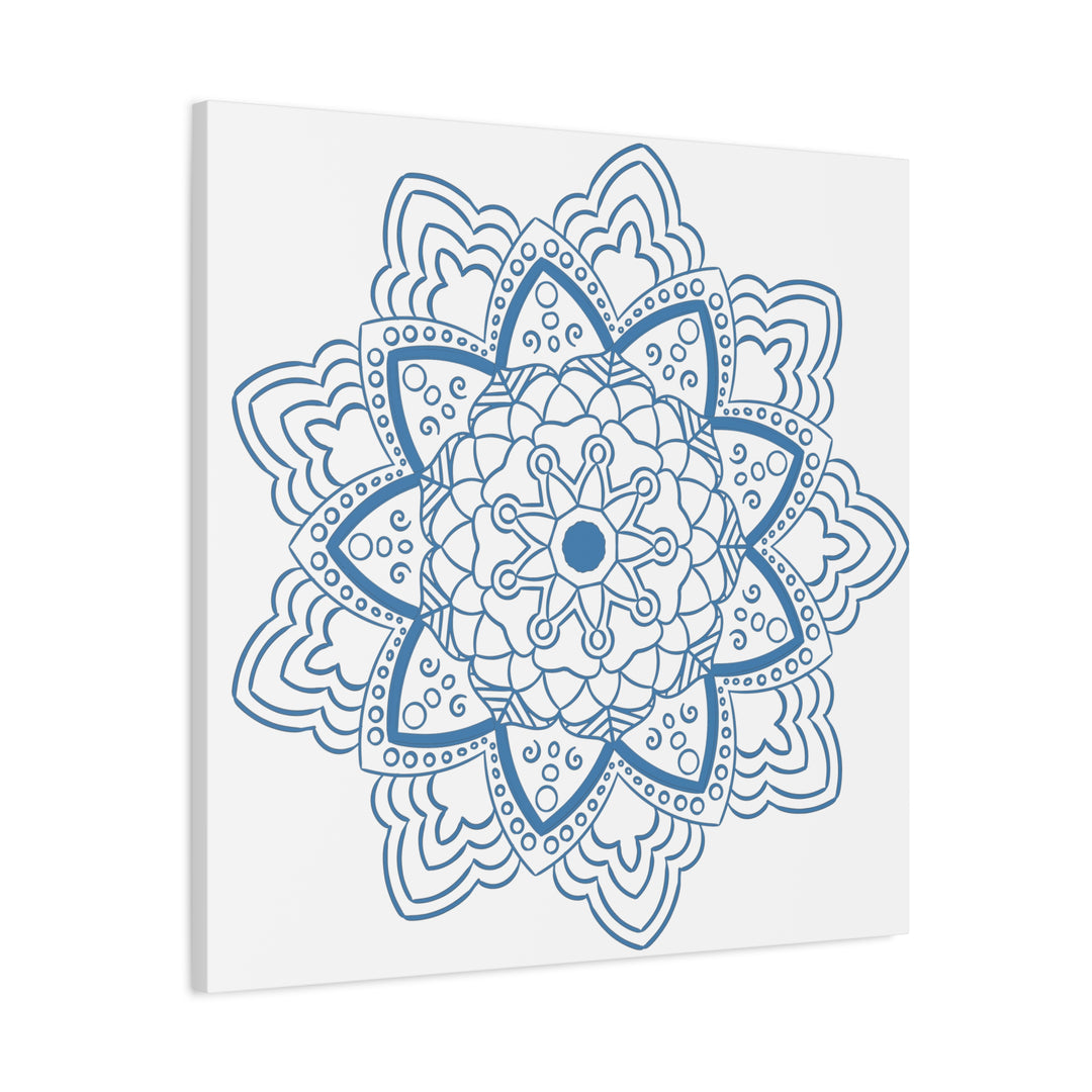 Steel Blue Mandala Art on Stretched 125 Matte Canvas