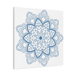 Steel Blue Mandala Art on Stretched 125 Matte Canvas