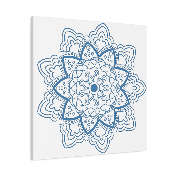 Steel Blue Mandala Art on Stretched 125 Matte Canvas