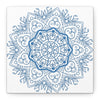 Handmade steel blue mandala design wall art on matte canvas, stretched, 125 inches