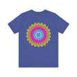 Vibrant and intricately designed mandala t-shirt, evoking a sense of spiritual peace and tranquility, perfect for adding a touch of mindfulness and positivity to your wardrobe