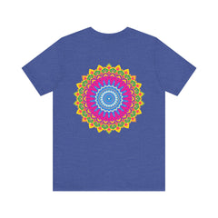 Vibrant and intricately designed mandala t-shirt, evoking a sense of spiritual peace and tranquility, perfect for adding a touch of mindfulness and positivity to your wardrobe