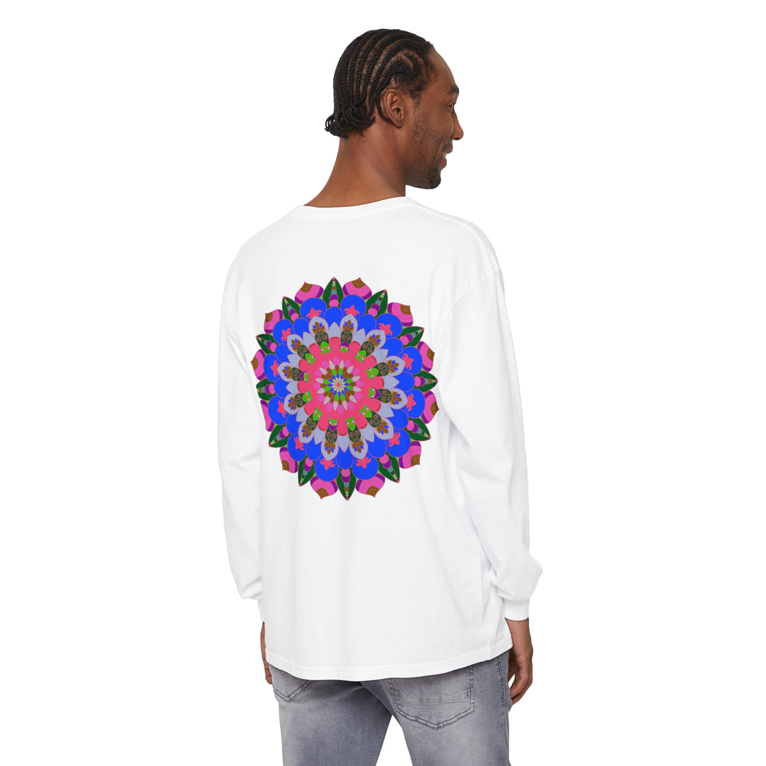 Colorful Mandala Long Sleeve T-Shirt in Plus Sizes Available