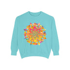 Colorful Mandala Sweatshirt with Intricate Floral Design for Boho-Chic Style