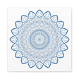 Handmade Mandala Art - Steel Blue Mandala Design Wall Art on Matte Canvas, Stretched, 125 inch - Unique and stylish home decor for any space