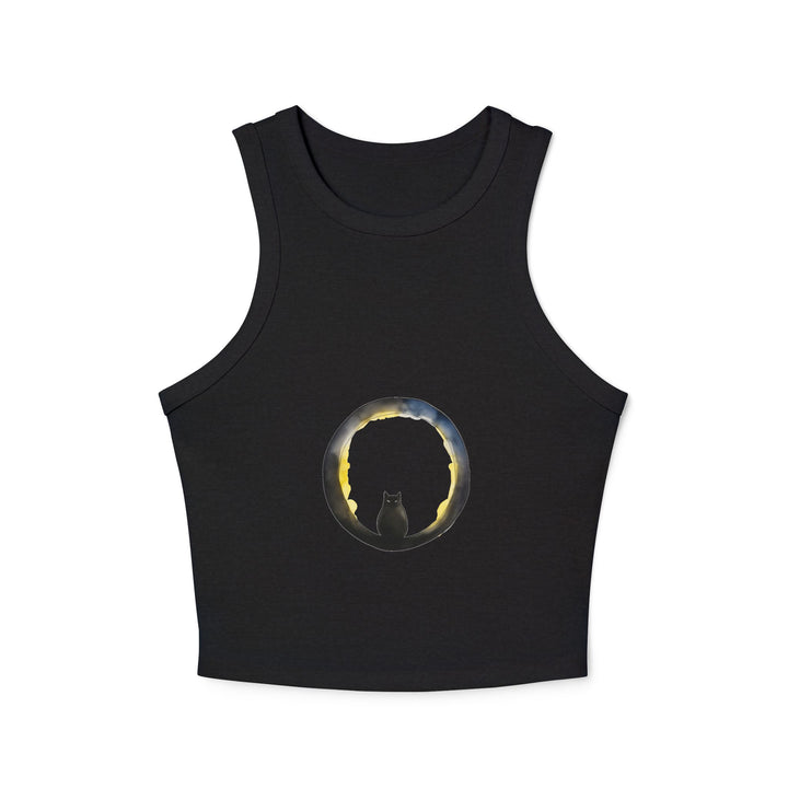 Sleeveless Black Cat Moon Racerback Tank Top for women