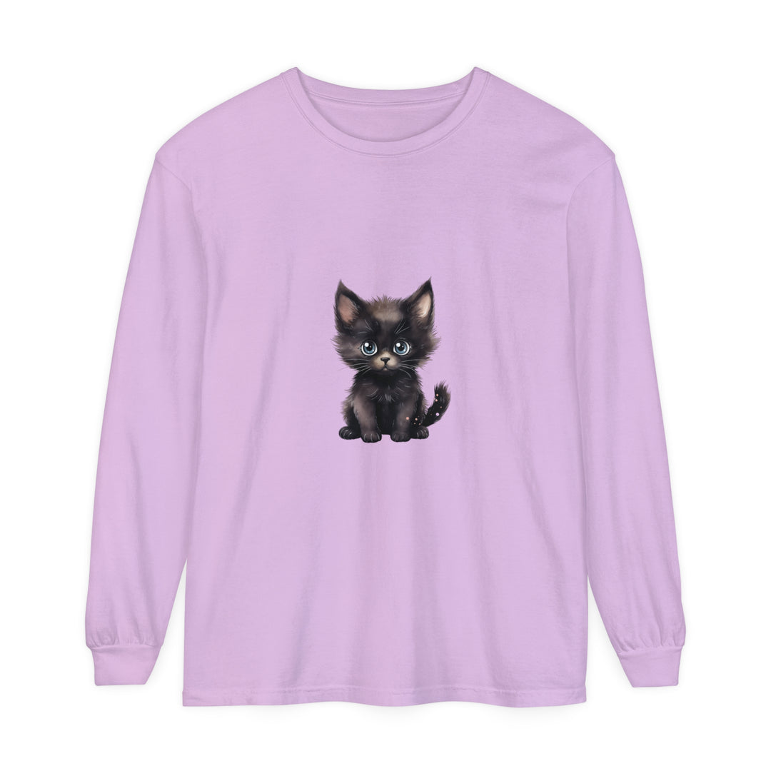 Cute Kitten with Blue Eyes Long Sleeve T-Shirt Alt Text 8