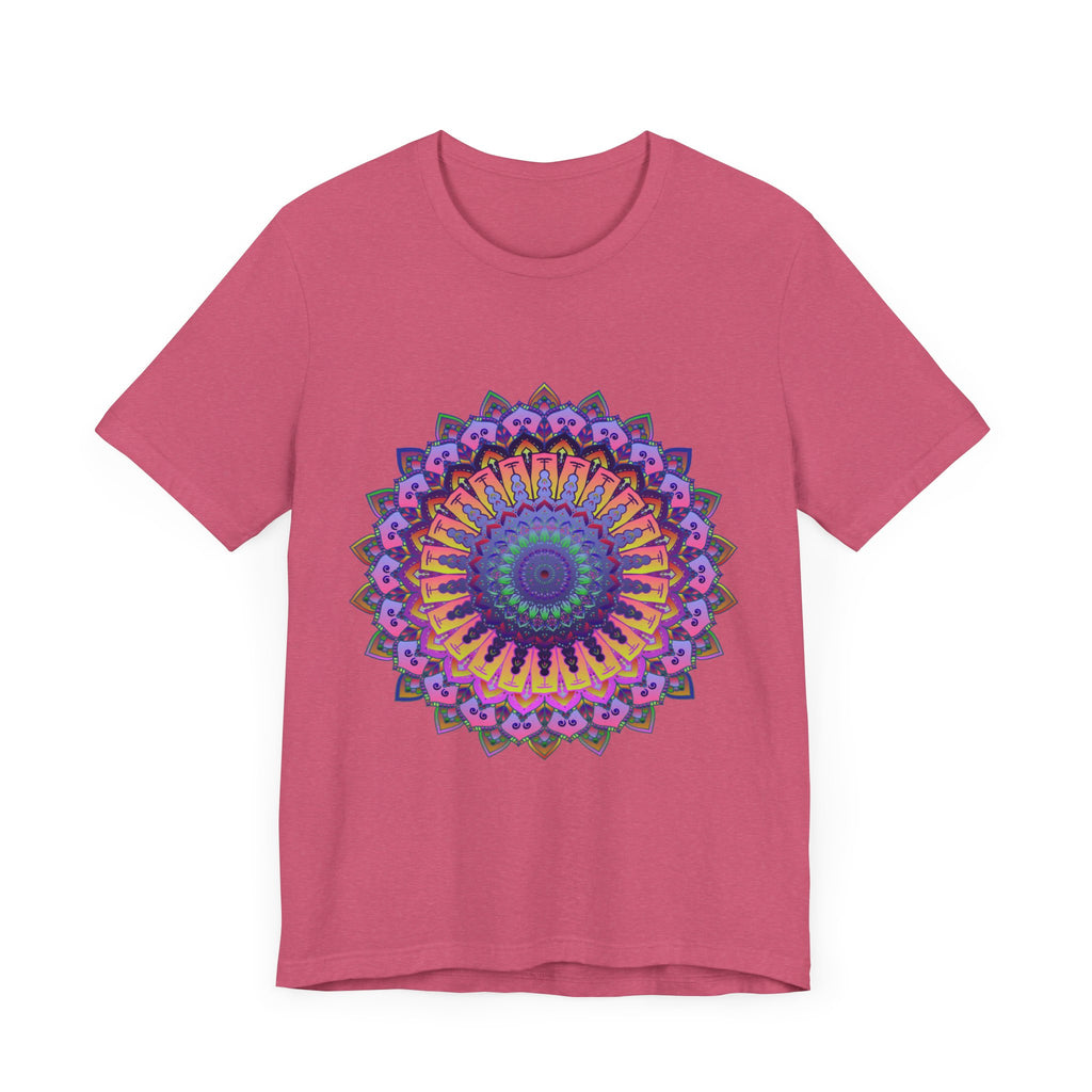 Colorful Mandala Meditation Tee featuring an intricate and vibrant design perfect for yoga and relaxation