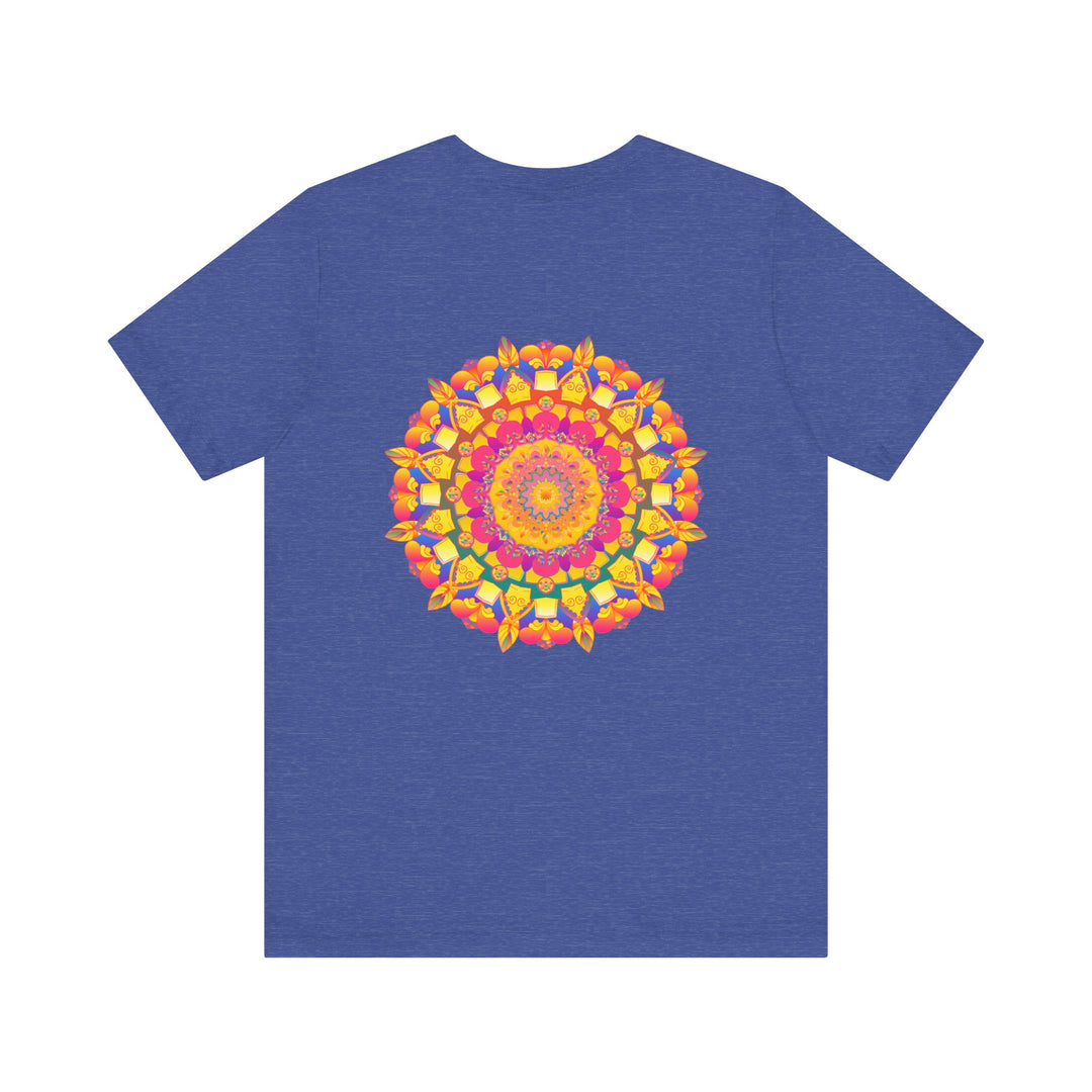 Vibrant Mandala T-Shirt featuring a colorful, intricate design symbolizing peace and harmony, perfect for adding a touch of positivity to your wardrobe