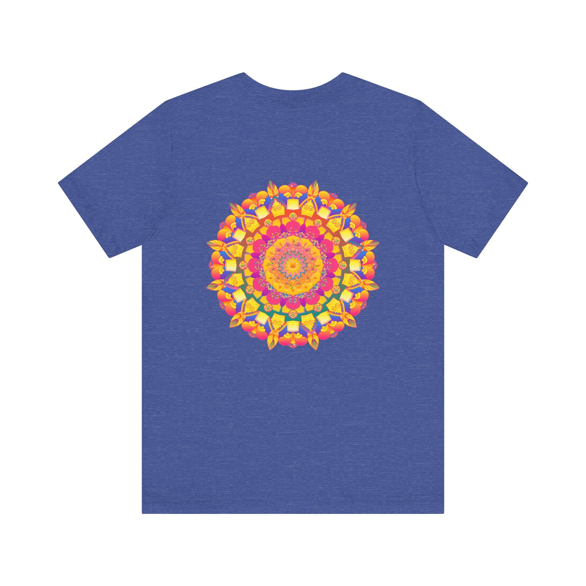 Vibrant Mandala T-Shirt featuring a colorful, intricate design symbolizing peace and harmony, perfect for adding a touch of positivity to your wardrobe