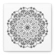 Handmade black and white mandala art on matte canvas, stretched and 125 inches thick for wall display