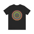 Colorful and intricate Vibrant Mandala Tee promoting spiritual peace and harmony