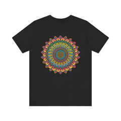 Colorful and intricate Vibrant Mandala Tee promoting spiritual peace and harmony