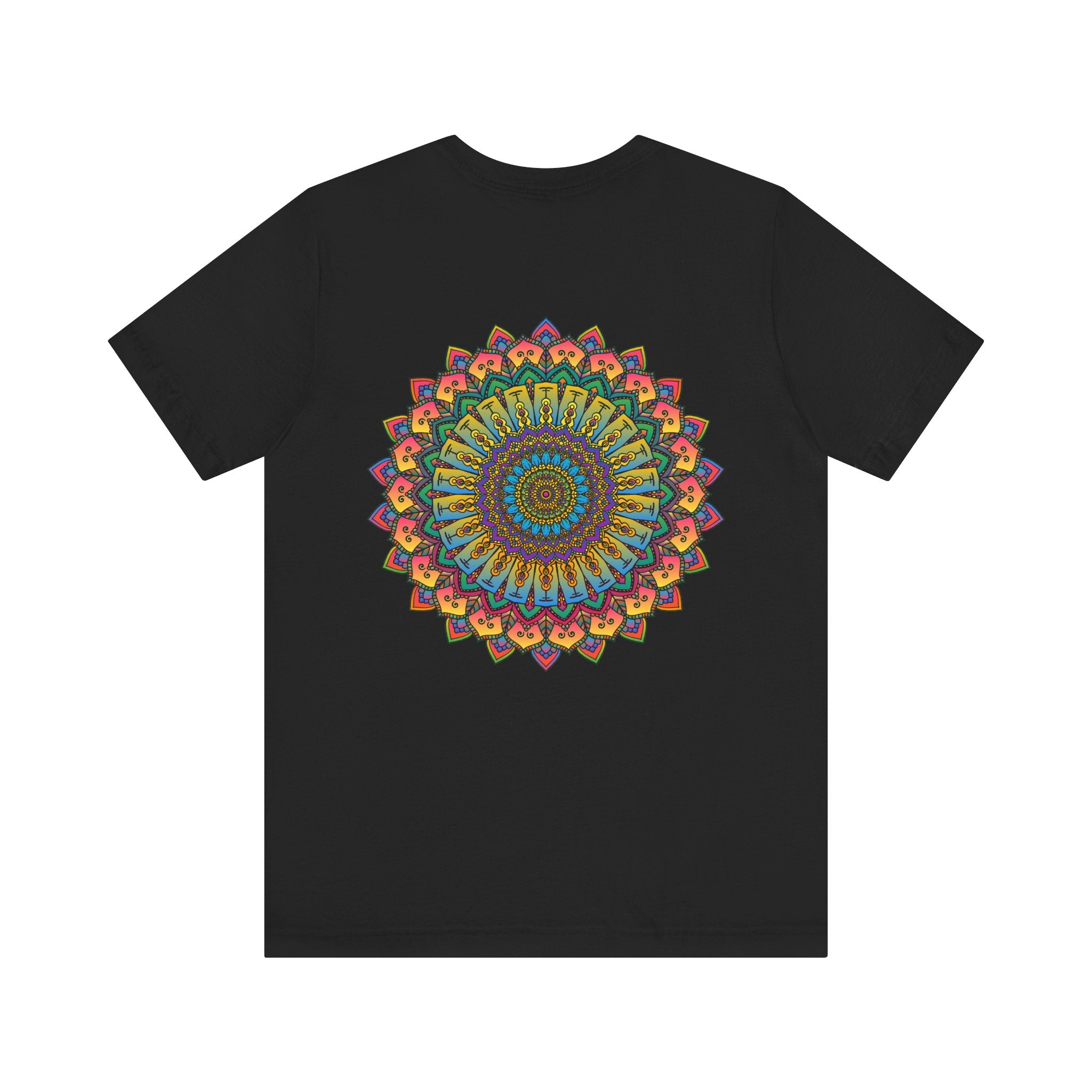 Colorful and intricate Vibrant Mandala Tee promoting spiritual peace and harmony